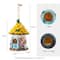 Glitzhome® 9" Resin Yellow Roof Outdoor Garden Birdhouse